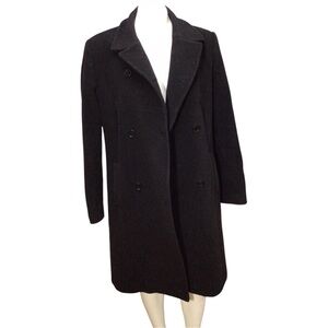 Co-op Italian MadeClassic Black Wool Pea Coat with Notched Lapel size 44 us 10